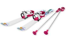 Ski til Børn 70 cm med skistave, Hvid/Pink