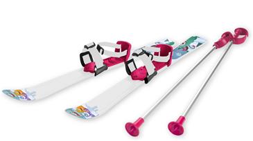 Ski til Børn 70 cm med skistave, Hvid/Lilla