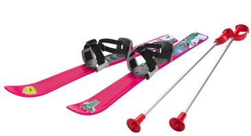 Ski til Børn 70 cm med skistave, Pink