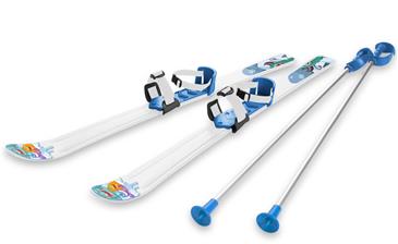 Ski til Børn 90 cm med skistave, Hvid/Blå