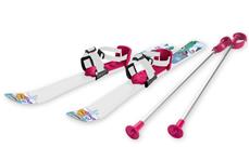 Ski til Børn 90 cm med skistave, Hvid/Pink