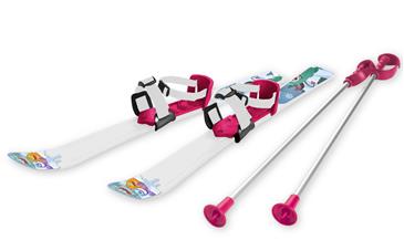 Ski til Børn 90 cm med skistave, Hvid/Lilla