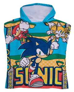 Sonic Poncho badehåndklæde med hætte - 100 procent bomuld