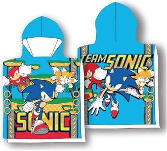 Sonic Poncho badehåndklæde med hætte - 100 procent bomuld-3