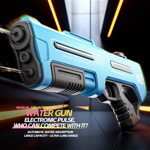 Space Water Gun - Elektrisk Vandpistol med Dobbelt Vandstråle – Blå-3