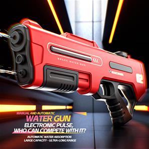 Space Water Gun - Elektrisk Vandpistol med Dobbelt Vandstråle – Rød-2