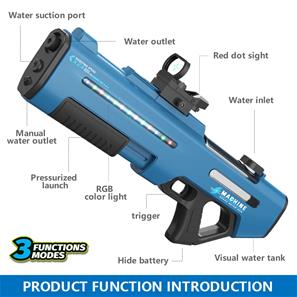 Space Water Gun - Elektrisk Vandpistol Pro+ Blå-2