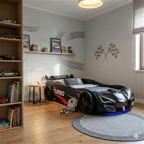   Speedy 4WD Bilseng med LED-Lys, Sort-3