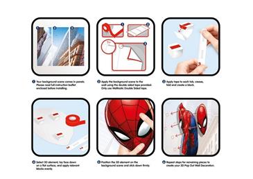 Spiderman 3D Vægdekoration - Wallstickers / Tapet-6
