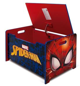 Spiderman Legetøjskasse og Bænk i Træ-2