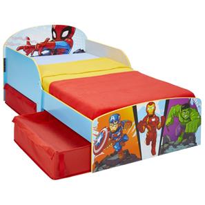 Spiderman og Marvel venner Junior Træ seng m/opbevaring (140cm)-2