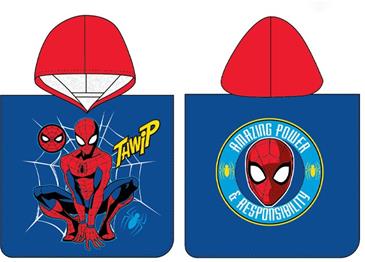 Spiderman Poncho badehåndklæde med hætte