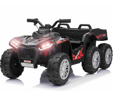 Sport EL-ATV 22,2V med 6-hjul, lithium, Lædesæde, Gummi Sort