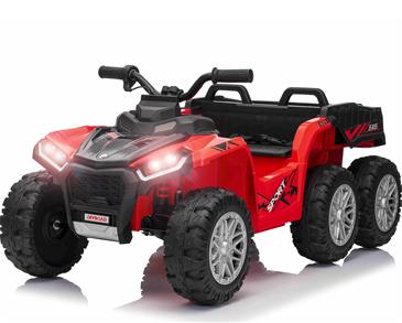 Sport EL-ATV 22,2V med 6-hjul, lithium, Lædesæde, Gummi Rød