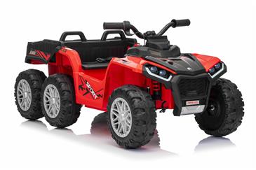 Sport EL-ATV 22,2V med 6-hjul, lithium, Lædesæde, Gummi Rød-14