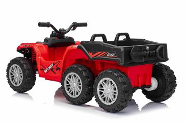Sport EL-ATV 22,2V med 6-hjul, lithium, Lædesæde, Gummi Rød-15