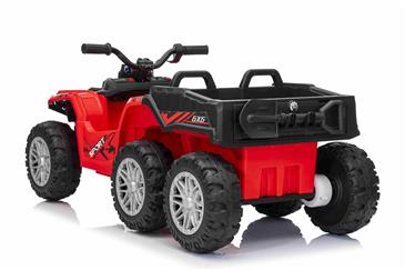 Sport EL-ATV 22,2V med 6-hjul, lithium, Lædesæde, Gummi Rød-3