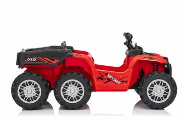 Sport EL-ATV 22,2V med 6-hjul, lithium, Lædesæde, Gummi Rød-4