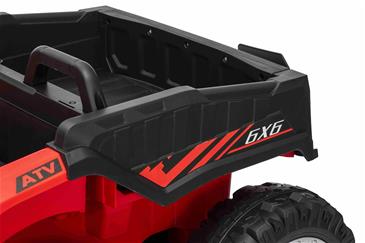 Sport EL-ATV 22,2V med 6-hjul, lithium, Lædesæde, Gummi Rød-7