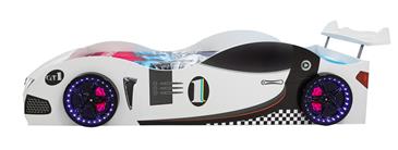  Sportsracer GT1 Træ Bilseng med LED-Lys og Lydpakke, Hvid-2