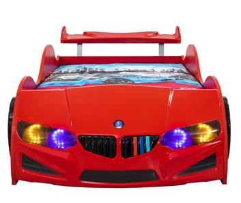  Sportsracer GT1 Træ Bilseng med LED-Lys og Lydpakke, Rød-3