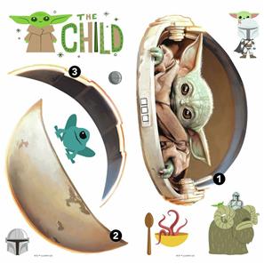 Star Wars Mandalorian -  Painted Baby Yoda  Wallstickers-4