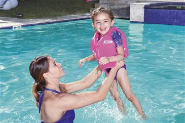 Swim Safe Svømme Træningsvest UPF 50+ m/ærmer, Skum 3-6 år, HAVFRUE-6