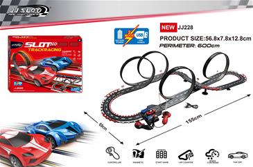 Thunder Track Elektronisk Racerbane 1:64 600 cm-2