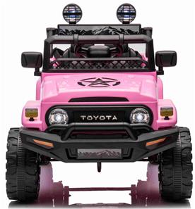 Toyota FJ Cruiser m/4x12V Motor + Gummihjul + Lædersæde, Pink-2