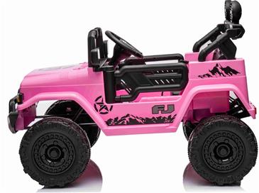 Toyota FJ Cruiser m/4x12V Motor + Gummihjul + Lædersæde, Pink-3