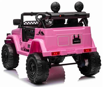 Toyota FJ Cruiser m/4x12V Motor + Gummihjul + Lædersæde, Pink-4