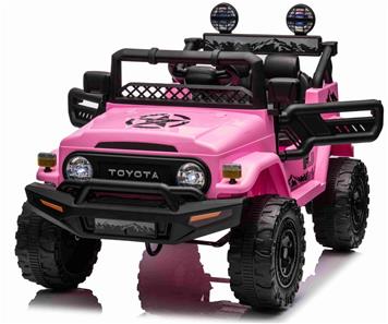 Toyota FJ Cruiser m/4x12V Motor + Gummihjul + Lædersæde, Pink-6