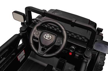 Toyota FJ Cruiser m/4x12V Motor + Gummihjul + Lædersæde, Sort-11