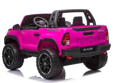 Toyota Hilux 24v ELBil m/2x24V 240W motor + Lædersæde + Gummihjul, Pink-4