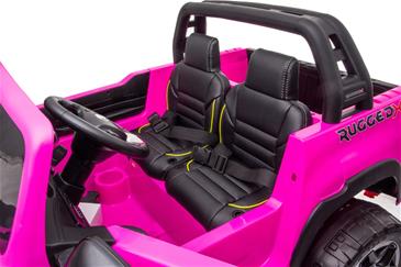Toyota Hilux 24v ELBil m/2x24V 240W motor + Lædersæde + Gummihjul, Pink-7