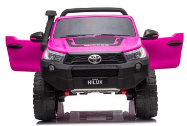 Toyota Hilux 24v ELBil m/2x24V 240W motor + Lædersæde + Gummihjul, Pink-9