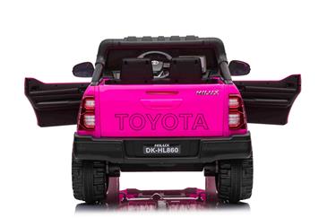Toyota Hilux Elbil til børn XL m/2.4G + Gummihjul + Lædersæde Pink-13