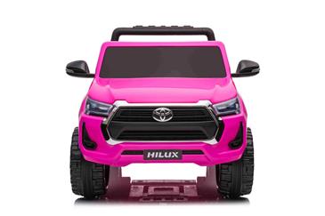 Toyota Hilux Elbil til børn XL m/2.4G + Gummihjul + Lædersæde Pink-2