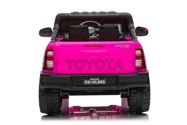 Toyota Hilux Elbil til børn XL m/2.4G + Gummihjul + Lædersæde Pink-9