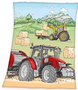 Traktor Fleece tæppe - 130 x 160 cm