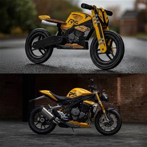  Triumph Speed Triple 1200 RS Træ Løbecykel / Balance Cykel-5