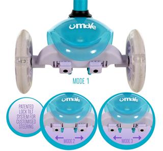 uMoVe Sparkle Mini Flex LED Løbehjul, Teal-2