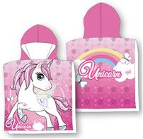 Unicorn Poncho badehåndklæde med hætte - 100 procent bomuld