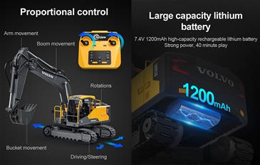 Volvo EC160E Fuldskala Metal RC gravemaskine 1:16 2.4G/APP-4