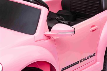 VW Beetle Dune elbil til børn 10,8V m/Gummihjul, 2.4G, Lædersæde Pink-7