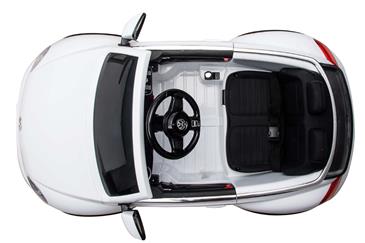 VW Beetle Dune elbil til børn 12v m/Gummihjul + 2.4G + Lædersæde, Hvid-3