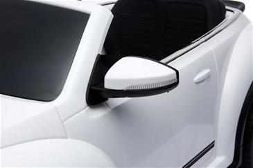VW Beetle Dune elbil til børn 12v m/Gummihjul + 2.4G + Lædersæde, Hvid-4