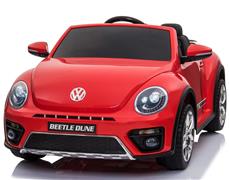 VW Beetle Dune elbil til børn 12v m/Gummihjul + 2.4G + Lædersæde, Rød