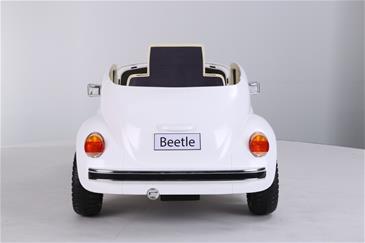 VW Beetle elbil til børn 12v m/Gummihjul + 2.4G + Lædersæde, Hvid-9