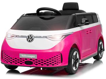 VW ID Buzz Elbil Til børn 22,2V m/Gummihjul, Lædersæde 2.4G Pink